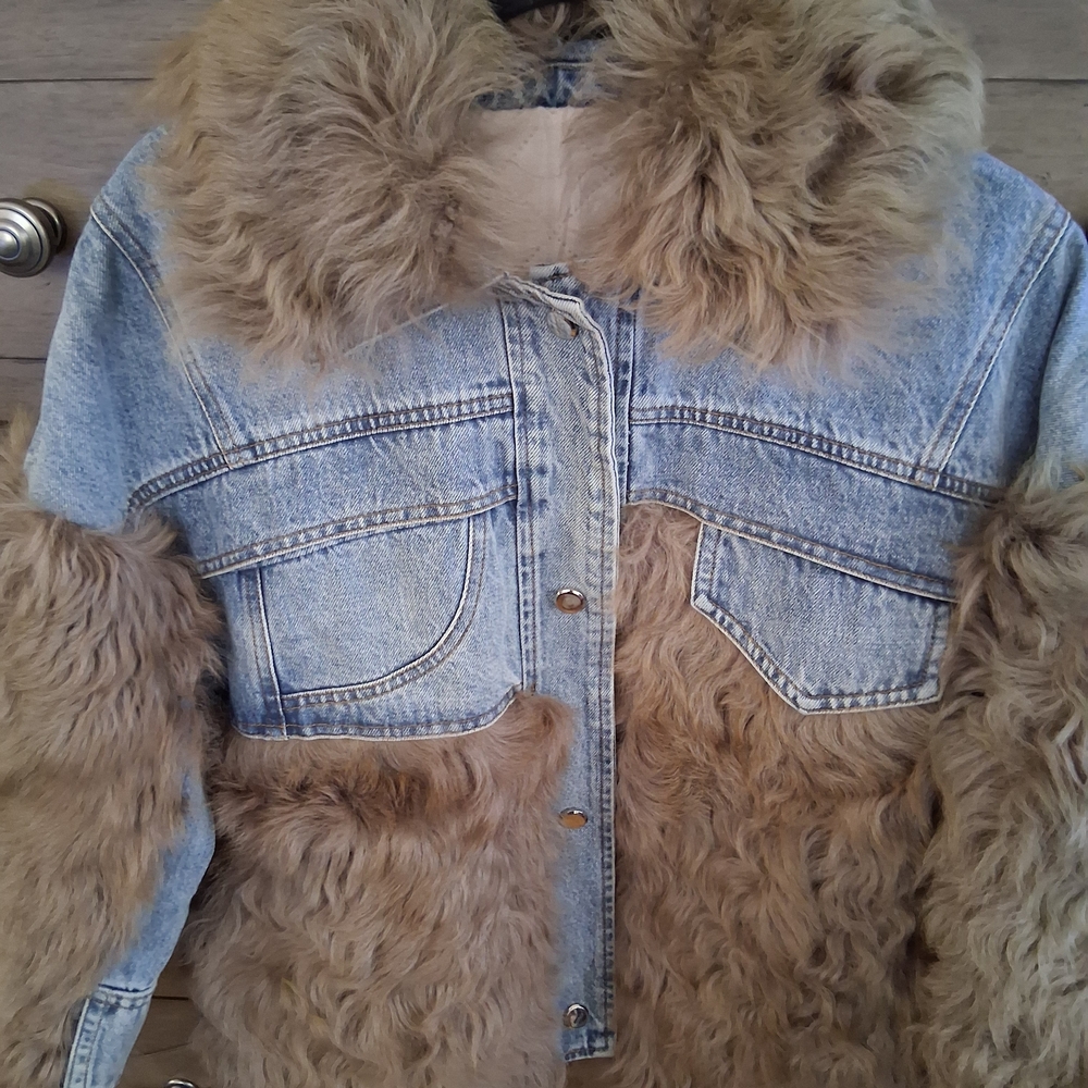 Denim and  Fur Jacket